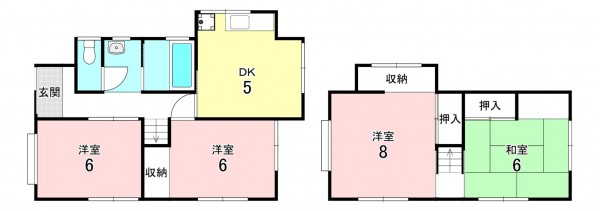 加古川市別府町別府、収益物件/住宅の間取り画像です