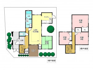 加古川市平岡町一色西、中古一戸建ての間取り画像です