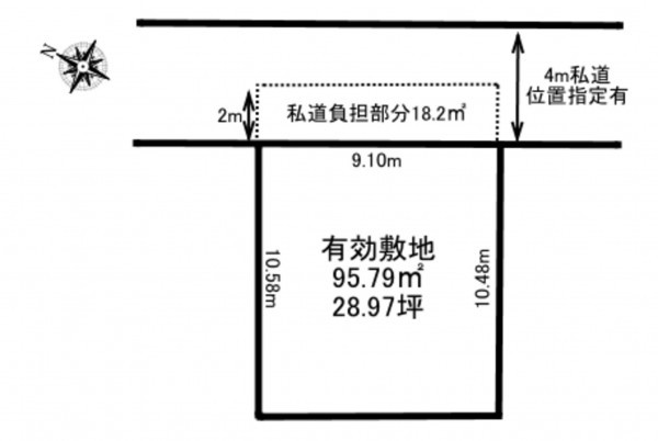 加古川市加古川町河原、土地の間取り画像です