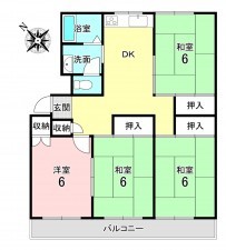加古川市尾上町口里、マンションの間取り画像です