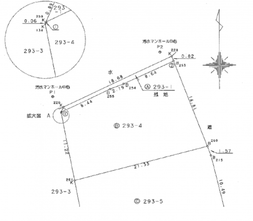 加古川市野口町水足、土地の間取り画像です