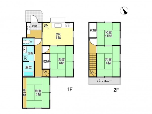 加古川市平岡町新在家、中古一戸建ての間取り画像です