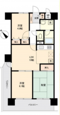 加古川市加古川町平野、マンションの間取り画像です