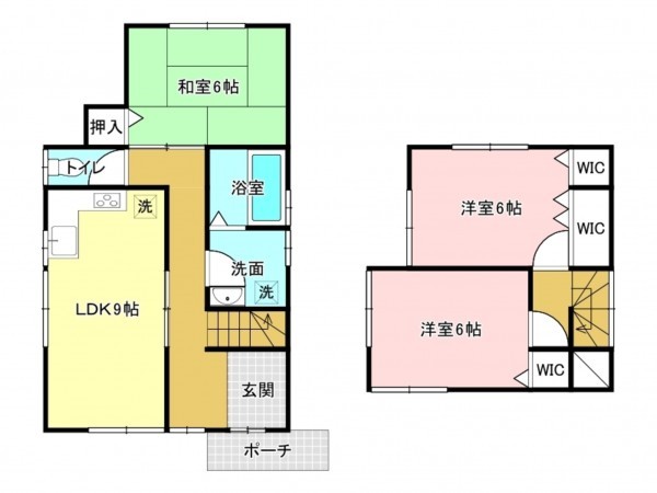 加古川市野口町古大内、中古一戸建ての間取り画像です