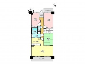 加古川市平岡町二俣、マンションの間取り画像です