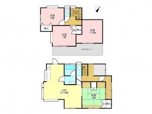 加古川市西神吉町岸、中古一戸建ての間取り画像です