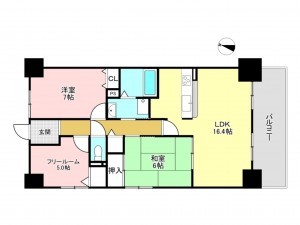 加古川市平岡町西谷、マンションの間取り画像です