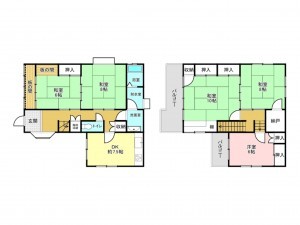 加古川市米田町平津、中古一戸建ての間取り画像です