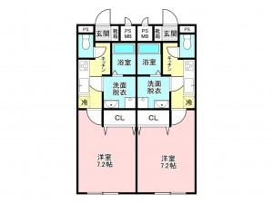加古川市尾上町口里、収益物件/アパートの間取り画像です