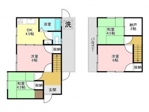 加古川市平岡町新在家、中古一戸建ての間取り画像です