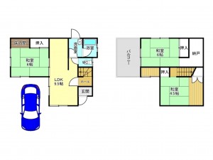 加古川市平岡町新在家、中古一戸建ての間取り画像です
