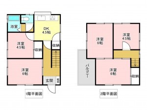加古川市平岡町一色西、中古一戸建ての間取り画像です
