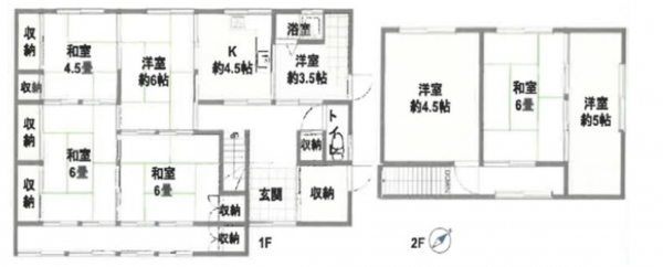 加古川市米田町平津、中古一戸建ての間取り画像です