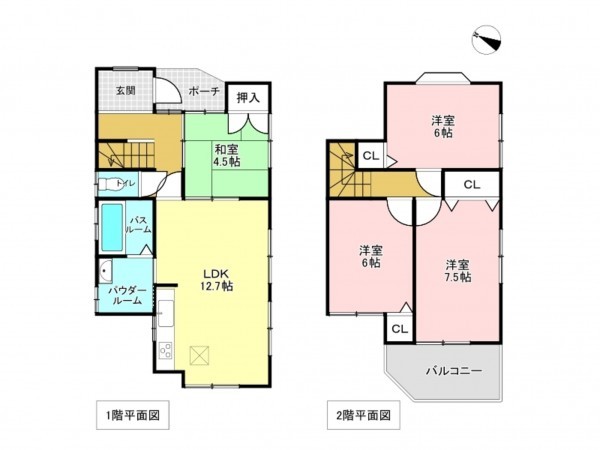 加古川市平岡町高畑、中古一戸建ての間取り画像です