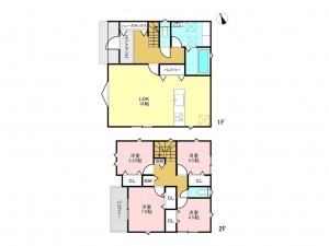 加古川市平岡町二俣、新築一戸建ての間取り画像です