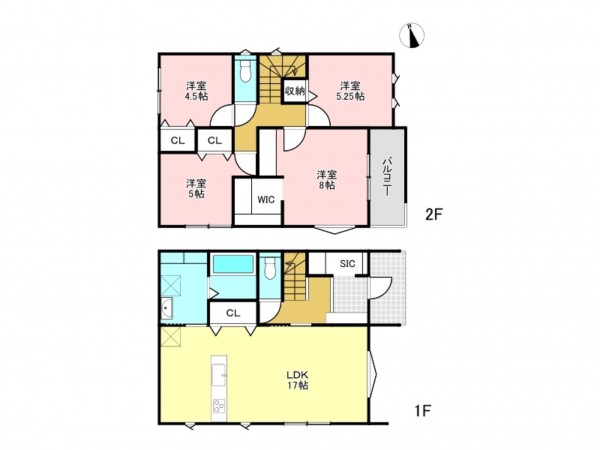 加古川市平岡町二俣、新築一戸建ての間取り画像です