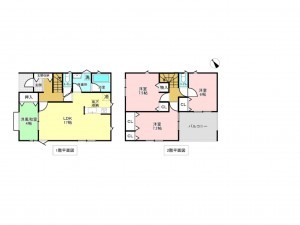 加古川市野口町長砂、新築一戸建ての間取り画像です