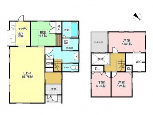 加古川市野口町野口、中古一戸建ての間取り画像です