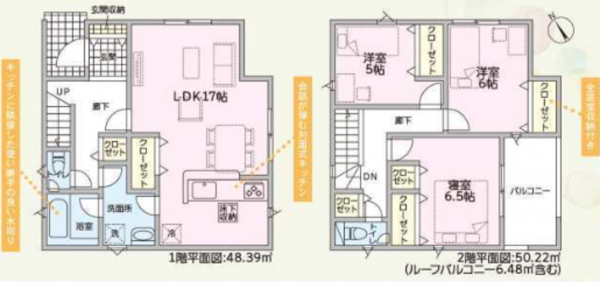 加古川市野口町良野、新築一戸建ての間取り画像です