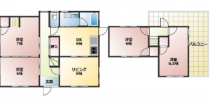 加古川市尾上町養田、中古一戸建ての間取り画像です