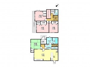 加古川市東神吉町西井ノ口、新築一戸建ての間取り画像です