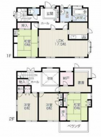 加古川市上荘町都台、中古一戸建ての間取り画像です