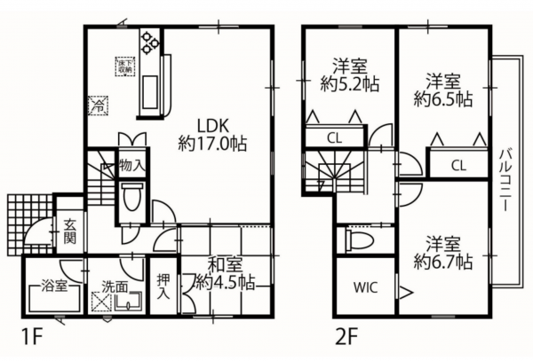 加古川市尾上町安田、中古一戸建ての間取り画像です