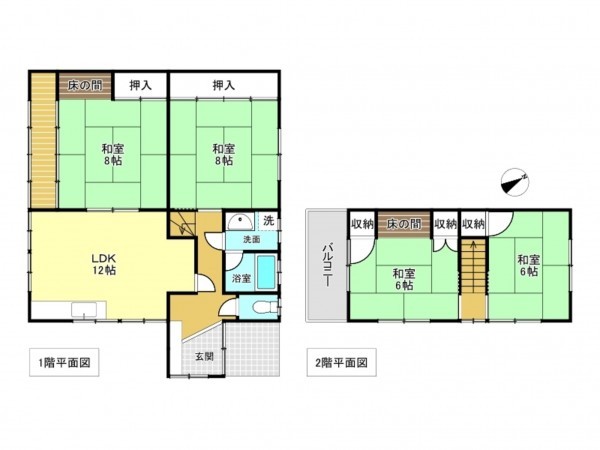 加古川市別府町本町、中古一戸建ての間取り画像です