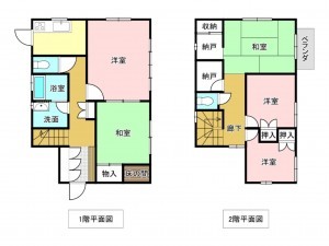 加古川市上荘町都台、中古一戸建ての間取り画像です