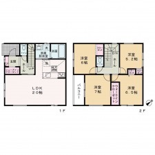 加古川市別府町新野辺北町、新築一戸建ての間取り画像です