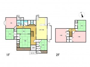 加古川市西神吉町鼎、中古一戸建ての間取り画像です