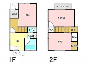 加古川市加古川町河原、中古一戸建ての間取り画像です