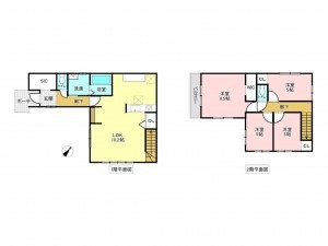 加古川市加古川町北在家、新築一戸建ての間取り画像です