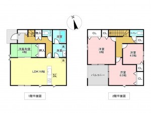 加古川市尾上町池田、新築一戸建ての間取り画像です