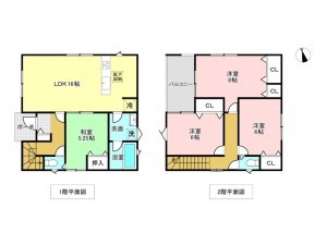 加古川市尾上町池田、新築一戸建ての間取り画像です