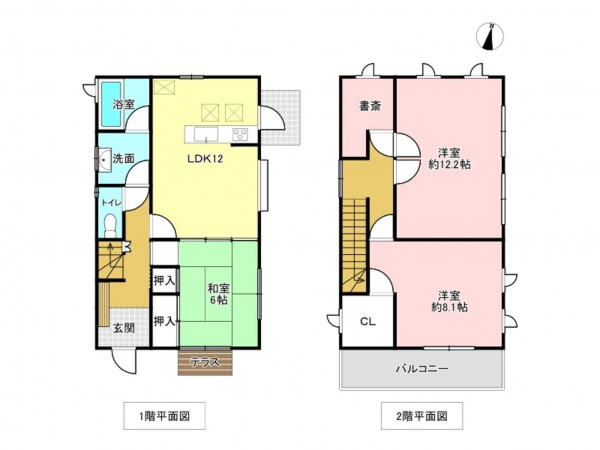 加古川市加古川町中津、中古一戸建ての間取り画像です