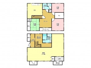 加古川市尾上町池田、中古一戸建ての間取り画像です