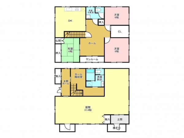 加古川市尾上町池田、中古一戸建ての間取り画像です