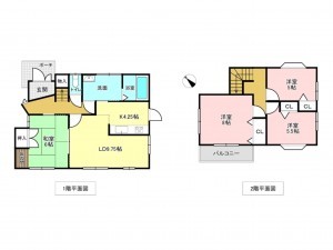 加古川市加古川町稲屋、中古一戸建ての間取り画像です