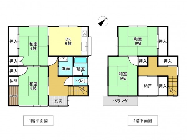 加古川市米田町平津、中古一戸建ての間取り画像です