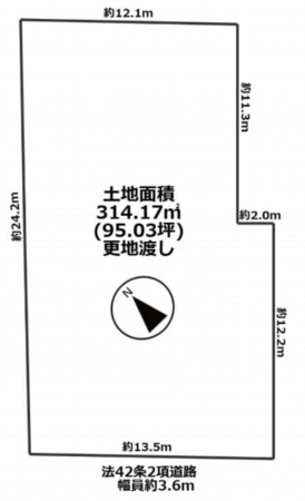 加古川市平岡町山之上、土地の間取り画像です