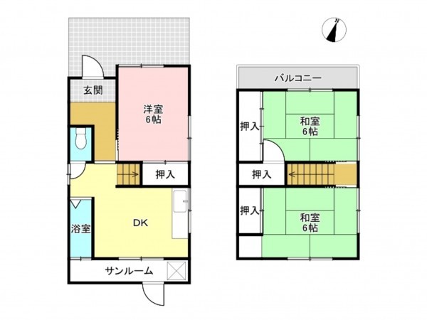 加古川市尾上町池田、中古一戸建ての間取り画像です