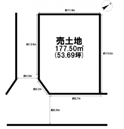 加古川市山手、土地の間取り画像です