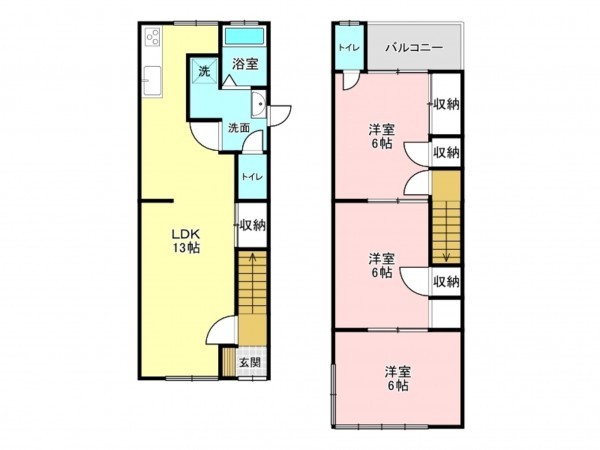 加古川市加古川町河原、中古一戸建ての間取り画像です