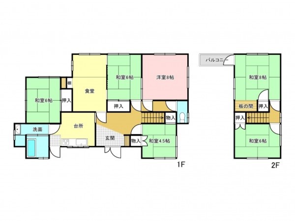 加古川市平岡町土山、中古一戸建ての間取り画像です