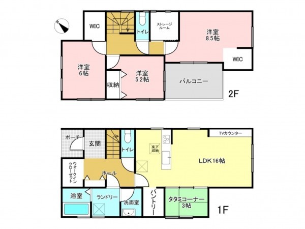 加古川市加古川町北在家、新築一戸建ての間取り画像です