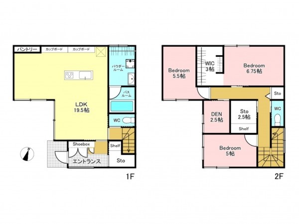 加古川市尾上町池田、中古一戸建ての間取り画像です