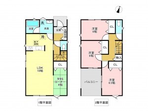 加古川市平岡町土山、新築一戸建ての間取り画像です