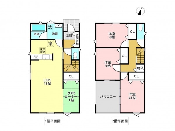 加古川市平岡町土山、新築一戸建ての間取り画像です