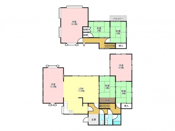 加古川市上荘町都台、中古一戸建ての間取り画像です